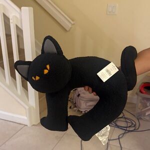 Charming Black Cat pillow with Yellow Eyes